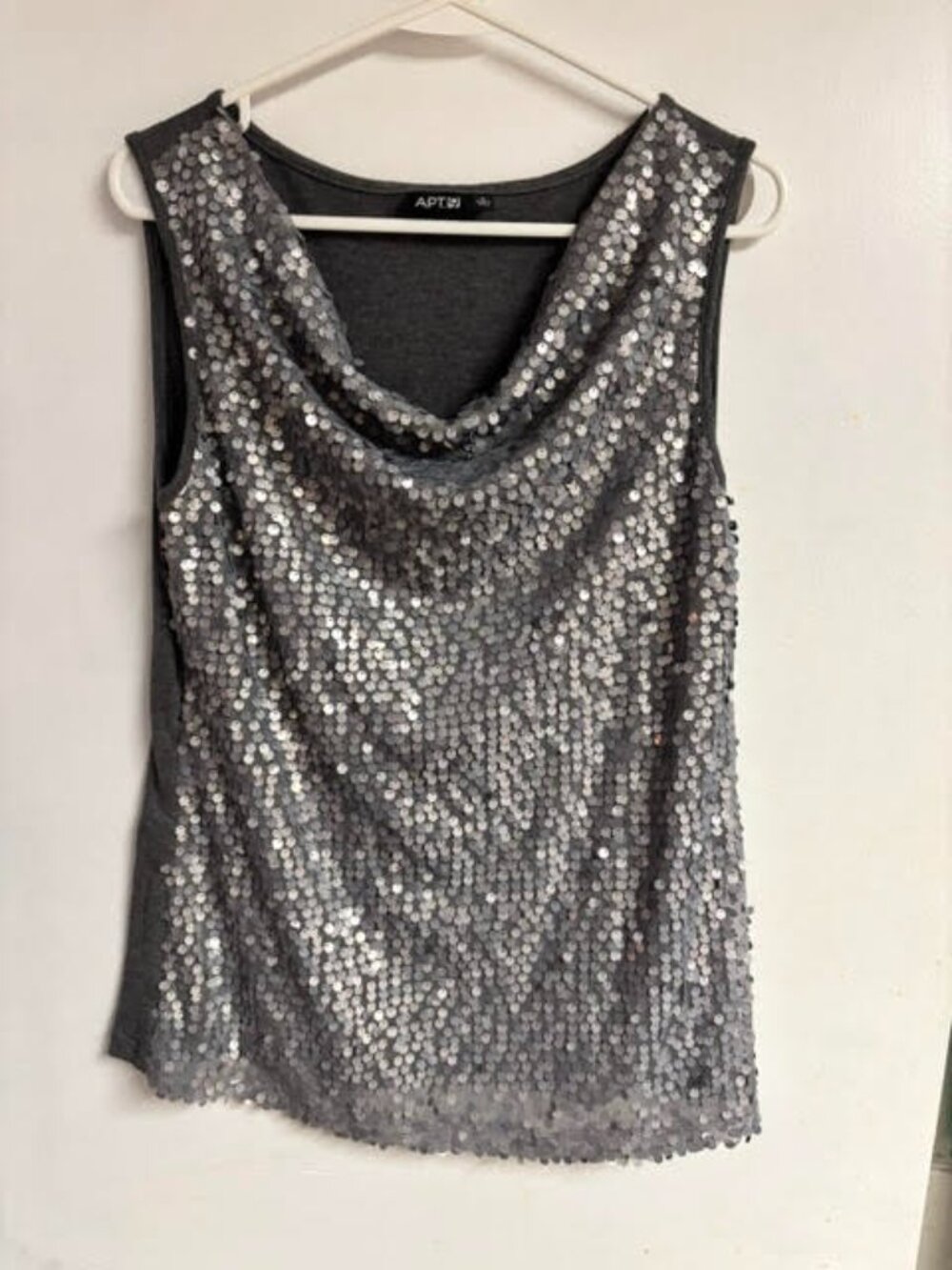 Sequined sleeveless blouse
